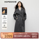 紅袖100%美利奴羊毛大衣2025冬季新款女裝【靜奢智感】高級雙面呢外套 深灰080 M