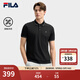 FILA 斐樂(lè )官方男子針織短袖領(lǐng)航POLO衫2025夏季新款時(shí)尚休閑涼感上衣 正黑色-BK 2XL 185/104A/XXL
