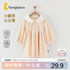 童泰女童連體秋季衣服裙子時(shí)尚長(cháng)袖公主裙TS33Q337-DS 米咖 73cm 