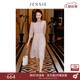 JESSIE【花期之約】2025年春夏新款優(yōu)雅碎花連衣裙收腰顯瘦七分袖 粉色1 L