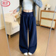浪莎美式運動(dòng)褲女2025新款復古低腰抽繩寬松顯瘦直筒垂感休閑闊腿褲子