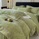 胖東來(lái)同款高端A類(lèi)加厚保暖牛奶絨四件套冬季珊瑚絨被套加絨寶寶 速熱//花夢(mèng)情緣-草綠 床單款 1.8m四件套：被套200*230cm