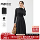 尚都比拉春夏款氣質(zhì)顯瘦半高領(lǐng)針織連衣裙女中長(cháng)款打底裙 優(yōu)雅黑 L