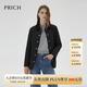 PRICH【中空保暖】復古菱格輕薄絎縫棉服冬季新款棉衣短外套女 19黑色 S 155
