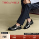 THOM WILLS新款便士樂福鞋2025夏季真皮豆豆鞋通勤皮鞋男鞋一腳蹬 黑色A1641 39 /6.5碼