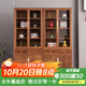 唐煌軒紅木家具非洲雞翅木（學(xué)名：非洲崖豆木）書(shū)柜實(shí)木書(shū)架玻璃柜博古柜中式展示柜 素面書(shū)柜單個(gè)