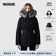 MACKAGE【明星同款】女士 JENI二合一可拆卸毛領(lǐng)中長(cháng)收腰羽絨服保暖 黑色-狐貍毛領(lǐng) M