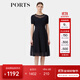 PORTS寶姿春季新品女裝簡(jiǎn)約通勤領(lǐng)邊透紗短袖連衣裙ALP8K204RZE011 丈青 M
