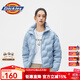 dickies羽絨服 全身壓印印花羽絨服 保暖外套上衣DK010807 淺灰藍 M 充絨量:160g
