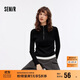 森馬（Semir）毛衣女短款撞色假兩件百搭女士?jì)却钋锇腴_(kāi)襟修身毛衫107524107006
