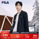 FILA 斐樂(lè )官方男子運動(dòng)外套2025秋冬時(shí)尚內里印花基礎休閑針織夾克