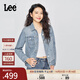 Lee25秋冬新品標準版翻領(lǐng)淺藍色女牛仔夾克外套潮流LWT010853203 淺藍色 M