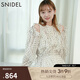 SNIDEL秋冬甜美荷葉邊露肩收腰系帶印花連衣裙SWFO244271 圓點圖案 M （1）