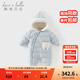 戴維貝拉（DAVE＆BELLA）新生兒羽絨連體衣滿(mǎn)月寶寶爬服哈衣幼童衣服冬季新款外出服 淺藍色【現貨】 80cm （建議身高73-80cm）