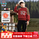 汪汪隊立大功兒童加絨套裝秋冬款男女童運動(dòng)服男寶寶加厚衣服 深紅 120cm 