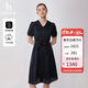 哈吉斯（HAZZYS）女裝 春夏款大翻領(lǐng)法式優(yōu)雅短袖連衣裙女AQWSC03BC25 