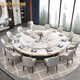紀嘉菲居輕奢高檔大理石電動(dòng)餐桌酒店餐廳大圓桌現代簡(jiǎn)約家用大戶(hù)型吃飯桌 2米餐桌（帶手動(dòng)轉盤(pán)）+10椅