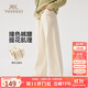 英氏（YEEHOO）女童褲子兒童長(zhǎng)褲中大童裝衛(wèi)褲寬松闊腿褲休閑運(yùn)動(dòng)秋 米白色 150