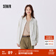 森馬（Semir）長(cháng)袖襯衫女簡(jiǎn)約圓領(lǐng)短背心肌理條紋寬松襯衣秋氣質(zhì)兩件套通勤 白咖色調00415 M
