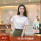 茵曼（INMAN）純棉舒適女裝logo繡花短袖t恤時(shí)尚百搭休閑2025夏季新品上衣 白色 K18528053 M