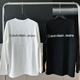 CALVIN KLEIN JEANS/ck長(cháng)袖男T恤印花凹凸秋冬浮雕字母圓領(lǐng)情侶衛衣t恤女上衣打底衫 浮雕款長(cháng)袖黑色 M 建議（95-115斤）