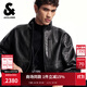 杰克·瓊斯（JACK&JONES）男裝士夾克羊皮革插袋時(shí)尚長(cháng)袖寬松立領(lǐng)經(jīng)典舒適上衣225410002 E40黑色 常規 XL （185）