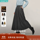 茵曼簡約通勤百褶半身裙冬季女裝百搭A(yù)字大擺顯瘦中長裙子 貴族灰 M