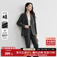 尚都比拉職業(yè)通勤西裝套裝女春秋正裝西服外套褲子面試兩件套 深灰色 XL