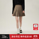 范思藍恩學(xué)院風(fēng)a字高腰半身裙女春裝2024新款百褶裙短裙24FS11141 混棕色 S