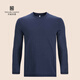 Naturally Inspired天賦靈感新款100%美麗諾羊毛260gm升級吸汗速干溫控運動(dòng)圓領(lǐng)長(cháng)袖 藏青色 10115405 XL
