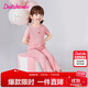 笛莎童裝兒童短袖套裝2025夏季小女孩甜美喇叭褲套裝 泡芙粉 130