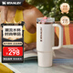 STANLEY巨無(wú)霸杯PRO吸管杯水杯保溫杯不銹鋼杯子大容量887ML-粉金奶油
