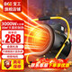 寶工電器（BGE）工業(yè)小鋼炮取暖器大面積暖風(fēng)機浴室大功率熱風(fēng)機暖風(fēng)炮烘干電暖氣電熱取暖器取暖神器全屋升溫加熱 3KW翅片發(fā)熱適用于30㎡