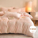 床上四件套牛奶絨冬季防靜電兔毛絨不掉絨床上用品雙面絨被套床單 銀杏葉-粉玉【加絨加厚】 1.5m 床單款 （被套200*230cm）