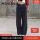 moussy 女裝新款中性風(fēng)口袋細(xì)節(jié)長款直筒牛仔褲010GSK11-0380 021淺黑色 S 00001