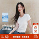 森馬（Semir）短袖t恤女短款緊身夏季圓領(lǐng)正肩上衣V領(lǐng)收腰套頭衫109324100003