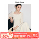 Mandy Zhang白色氣質(zhì)醋酸禮服領(lǐng)證連衣裙女秋季方領(lǐng)肌理感長(zhǎng)袖裙子 珍珠白 S
