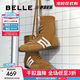 百麗（Belle）潮酷高幫休閑鞋女2025秋新商場(chǎng)同款薄底運動(dòng)休閑鞋E3M1DCD5 棕色 38 (240mm)