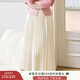 香影百褶裙半身裙女中長(cháng)2025秋季新款白色裙子垂感高腰顯瘦a字裙 米白 L