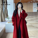 春乏2025年流行春秋季中長(cháng)款過(guò)膝雙面絨毛呢外套女百搭小個(gè)子呢子大衣 紅色雙面尼版[卡碼拍小] XS 建議95斤-105斤[卡碼拍小]