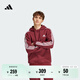 adidas休閑加絨加厚連帽衛衣套頭衫男裝秋冬阿迪達斯官方輕運動(dòng)   暗紅   L