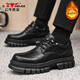 公牛世家男鞋秋冬新款英倫商務(wù)休閑皮鞋加絨加厚大頭工裝鞋子男士馬丁靴