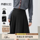 尚都比拉職場通勤a字百褶短裙高級(jí)百搭顯瘦小個(gè)子半身裙女 黑色 S
