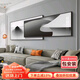 山水顏 客廳裝飾畫(huà)現代極簡(jiǎn)沙發(fā)背景墻高級感黑白抽象極簡(jiǎn)疊加壁畫(huà)掛畫(huà) 幾何游戲A 65*160+50*160=總長(cháng)240/晶瓷畫(huà)