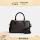 蔻馳（COACH）奧萊女士經(jīng)典標(biāo)志老花ROWAN大容量波士頓單肩手提包 IM/胡桃木色/黑色