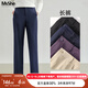 MsShe【巨顯瘦休閑高腰直筒褲】大碼女裝2025秋冬裝胖mm九分褲長(cháng)褲早秋 長(cháng)褲-春秋-藏青藍色現貨 4XL