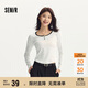森馬（Semir）長袖T恤女短款撞色打底衫簡約風(fēng)秋季假兩件修身衣服101524101005