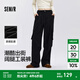 森馬（Semir）[商場(chǎng)同款]休閑褲女質(zhì)感闊腿褲潮酷2025春季新款松緊腰工裝褲 黑色90001 M 160/66A