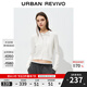 UR2025秋季新款女裝復古波點(diǎn)荷葉邊針織開(kāi)衫UYL950138+ 米白 XL