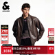 杰克·瓊斯（JACK&JONES）男裝士夾克羊皮革插袋時(shí)尚長(cháng)袖寬松立領(lǐng)經(jīng)典舒適上衣225410002 E09巧克力棕 常規 M （175）